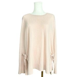 Halogen 100% Cashmere Tie Hem Sweater